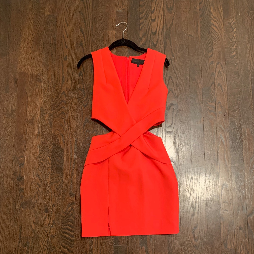 Kendall + Kylie Deep Plunge Cut-Out Dress